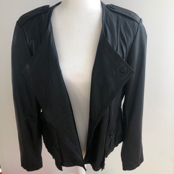 Rezrekshn Esther Chan Zip Up Leather Jacket Large - Picture 7 of 9